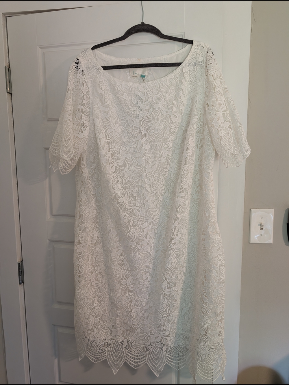 Anthropologie White Lace Midi Dress